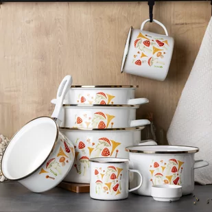 Garnek emaliowany Emalia Polska Pleszew Grzybki 20 cm 3,75 l - Garnki - miniaturka - grafika 2