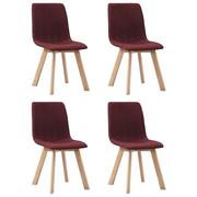 Krzesła - vidaXL Krzesła stołowe, 4 szt., czerwone wino, tapicerowane tkaniną - miniaturka - grafika 1