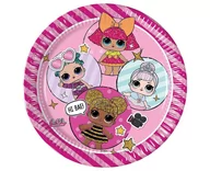 Naczynia i sztućce jednorazowe - Talerzyki papierowe LOL Glitterati 23cm 8szt - Godan - miniaturka - grafika 1