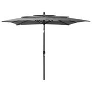 Parasole ogrodowe - vidaXL Lumarko 3-poziomowy parasol na aluminiowym słupku, antracyt, 2,5x2,5 m! 313838 - miniaturka - grafika 1