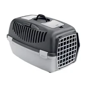 Transportery dla kotów - Transporter GULLIVER 2 z plastikowymi drzwiczkami jasnoszary/ciemnoszary ZOLUX - miniaturka - grafika 1
