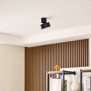 Reflektor LED Lindby Nivoria, czarny, obrotowy, aluminium - Lampy sufitowe - miniaturka - grafika 2