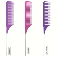 Szczotki i grzebienie do włosów - TEMU 3szt. Plastikowy Grzebień z Gwintem i Antypoślizgową Końcówką ze Stali do Profesjonalnego Farbowania Włosów, Grzebień Odporny na Ciepło i - miniaturka - grafika 1