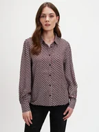 Koszule damskie - Printowana koszula z bufiastym rękawem - miniaturka - grafika 1