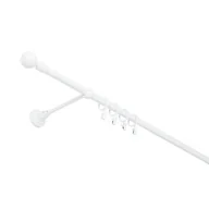 Karnisze - Karnisz pojedynczy 16 mm biały błysk 160 cm żabka paola - miniaturka - grafika 1