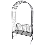 Kratki i pergole - Koopman ProGarden Ławka z pergolą, 121 cm, antracytowa - miniaturka - grafika 1