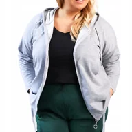 Bluzy damskie - Bluza damska z kapturem szara rozmiar XL - miniaturka - grafika 1