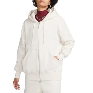 Nike DQ5758-104 W NSW PHNX FLC FZ OS Hoodie Długa koszulka damska LT Orewood BRN/Sail Rozmiar 2XL-T - Koszulki i topy damskie - miniaturka - grafika 1