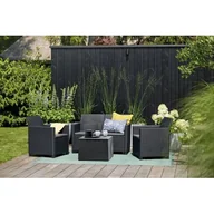 Meble ogrodowe - Zestaw ogrodowy Marie sofa 2 fotele i stolik grafitowy - miniaturka - grafika 1