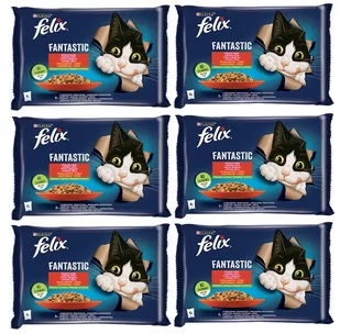 FELIX Fantastic w galaretce z kurczakiem i wołowiną 12x(4x85g) - Mokra karma dla kotów - miniaturka - grafika 1
