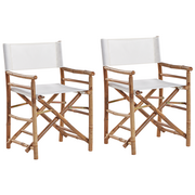 Fotele i krzesła ogrodowe - Shumee Zestaw 2 krzeseł bambusowy jasne drewno MOLISE 270044 - miniaturka - grafika 1