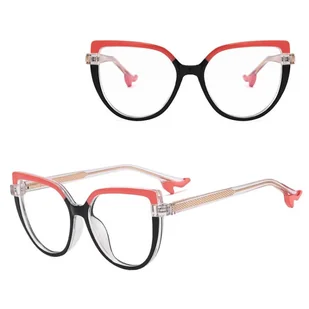 Damskie Okulary NA OBCASIE zerówki do komputera kocie BLUE LIGHT 25159G Różowe/Panterkowe - Okulary korekcyjne, oprawki, szkła - miniaturka - grafika 1