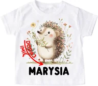 Koszulki dla dziewczynek - Koszulka z jeżem i mieniem na Dzień Jeża - wzór jeż124 - miniaturka - grafika 1