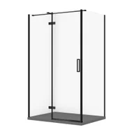 Kabiny prysznicowe - Kabina prysznicowa Cersanit Jota 120x90x195 prostokątna czarny transparentne z brodzikiem tako slim szary mat S601-403 - miniaturka - grafika 1