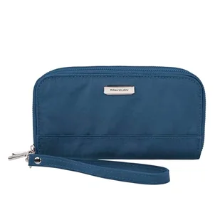 Travelon Portfel z podwójnym zamkiem błyskawicznym z blokadą RFID, NIEBIESKI, 7.5”W x 4”H x 1.25”D, Travelon Portfel z podwójnym zamkiem błyskawicznym z blokadą RFID - Portfele - miniaturka - grafika 1