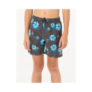 Spodenki surfingowe dla dzieci Rip Curl Surf Revival Floral Volley-Boy Czarny - Kąpielówki dla chłopców - miniaturka - grafika 1