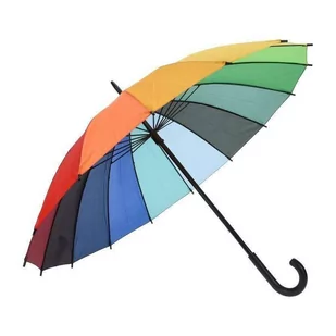 Parasol kolorowy, kolorowa parasolka tęczowa manualna, tęcza, 98 cm kod: O-812301 + Sprawdź na SuperWnetrze.pl - Parasole - miniaturka - grafika 1