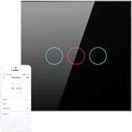 Systemy inteligentnych domów - Dotykowy Włącznik Światła ZigBee Avatto LZTS02-EU-B3 Potrójny Bez Neutralnego TUYA (czarny) - miniaturka - grafika 1