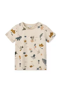 Kaftaniki dla niemowląt - Liewood t-shirt bawełniany niemowlęcy Apia Baby Printed Shortsleeve T-shirt wzorzysty - grafika 1