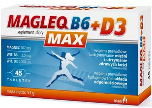 LEKAM MagleQ B6 Max + D3 x 45 tabletek - Witaminy i minerały - miniaturka - grafika 1