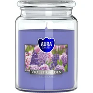 Świece - Świeca w szkle SND99-343 fioletowy ogród BISPOL - miniaturka - grafika 1