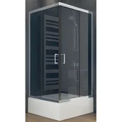 Kabiny prysznicowe - Besco Modern 165 kabina prysznicowa 80 cm kwadratowa chrom/szkło grafitowe MK-80-165-G - miniaturka - grafika 1