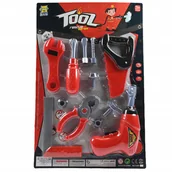 Zabawy w naśladowanie dorosłych - ZESTAW CZERWONYCH NARZĘDZI WIERTARKA DLA DZIECI ZŁOTA RĄCZKA MAJSTERKOWICZ - miniaturka - grafika 1