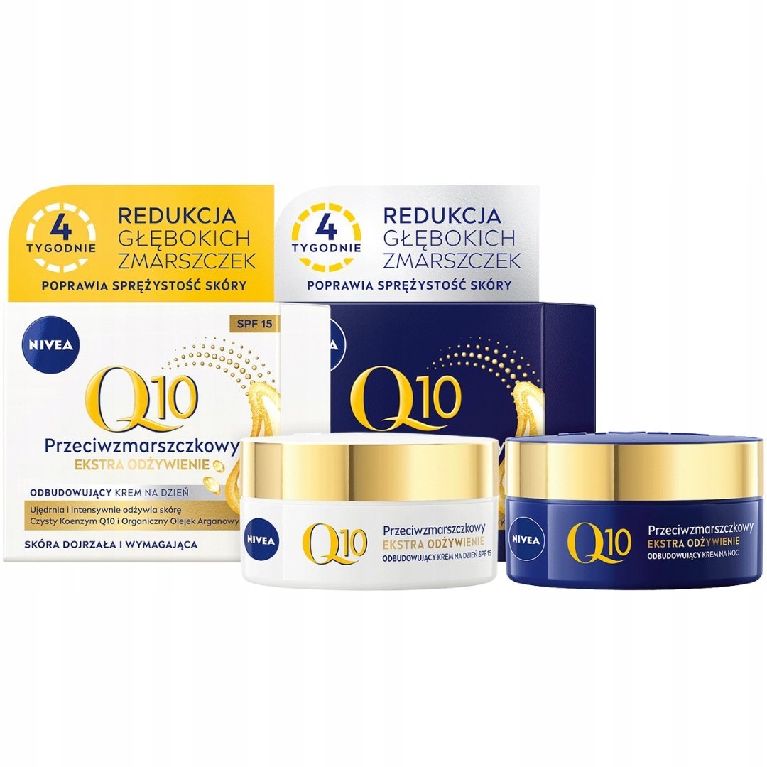 NIVEA Q10 EKSTRA ODŻYWIENIE Krem przeciwzmarszczkowy na dzień SPF15 +Na noc