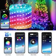 Oświetlenie świąteczne - Lampki choinkowe w 12 kolorach, zasilane przez USB, migające naprzemiennie, 4,6 m, 50 diod LED, miedziany przewód, lampki choinkowe RGB, synchronizacja z muzyką, wodoodpornaReplika acja świąteczna do wnętrz i na zewnątrz, na podwórko,Replika acja imprezowa - miniaturka - grafika 1