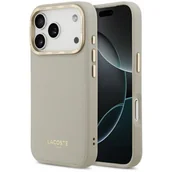 Etui i futerały do telefonów - Etui LACOSTE Champs Elysees Gold Logo MagSafe do Apple iPhone 17 Pro Beżowy - miniaturka - grafika 1