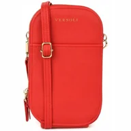 Torebki damskie - Torebka Saszetka Damska Etui Na Telefon Portfel Mini Listonoszka Czerwona - miniaturka - grafika 1