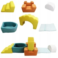 Klocki - Zestaw Klocków Piankowych dla Dzieci 7 elementów Piankowy Plac Zabaw Sensoryczny Welurowe Duże Moduły Edukacyjne do Przedszkola i Domu - miniaturka - grafika 1