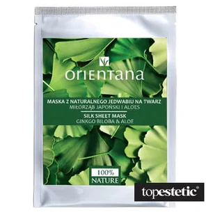 Orientana Anna Wasilewska Maska z naturalnego jedwabiu na twarz Miłorząb japoński i aloes 1 sztuka 7061413 - Peelingi i scruby do twarzy - miniaturka - grafika 2