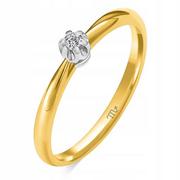 Pierścionki - ﻿Zaręczynowy złoty pierścionek 14K 585 r 11 12 13 - miniaturka - grafika 1