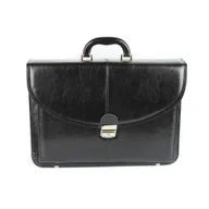 Torebki damskie - 537 Teczka skórzana elegant - czarny KEMER - miniaturka - grafika 1