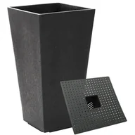 Donice - Donica ogrodowa 26 x 26 cm SONATA czarna gumowa - miniaturka - grafika 1