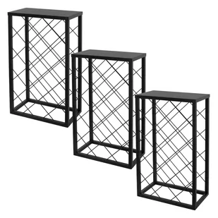 Stojak na wino na 23 butelki 40x22x68 cm czarny metal ML-Design - Zestawy do wina - miniaturka - grafika 1