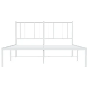 Metalowa rama łóżka z wezgłowiem, biała, 160x200 cm Lumarko! - Łóżka - miniaturka - grafika 7