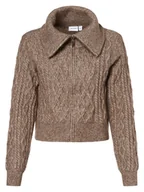 Swetry damskie - Vila - Kardigan damski  VISolange, beżowy|brązowy - miniaturka - grafika 1