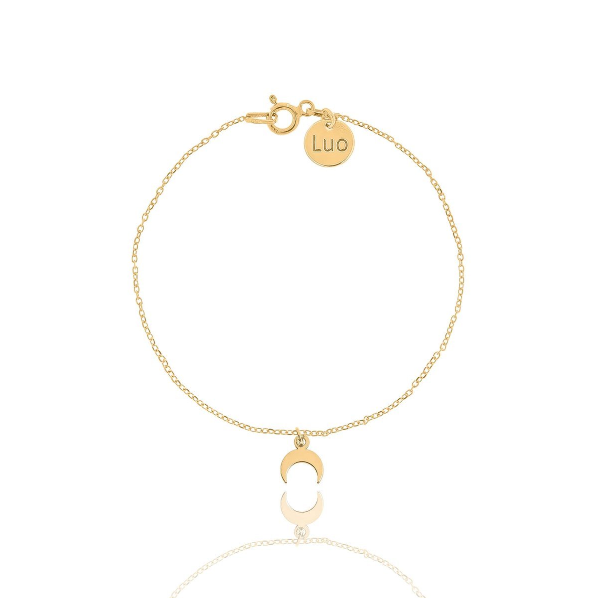 Bransoletka srebrna pozłacana z małym księżycem