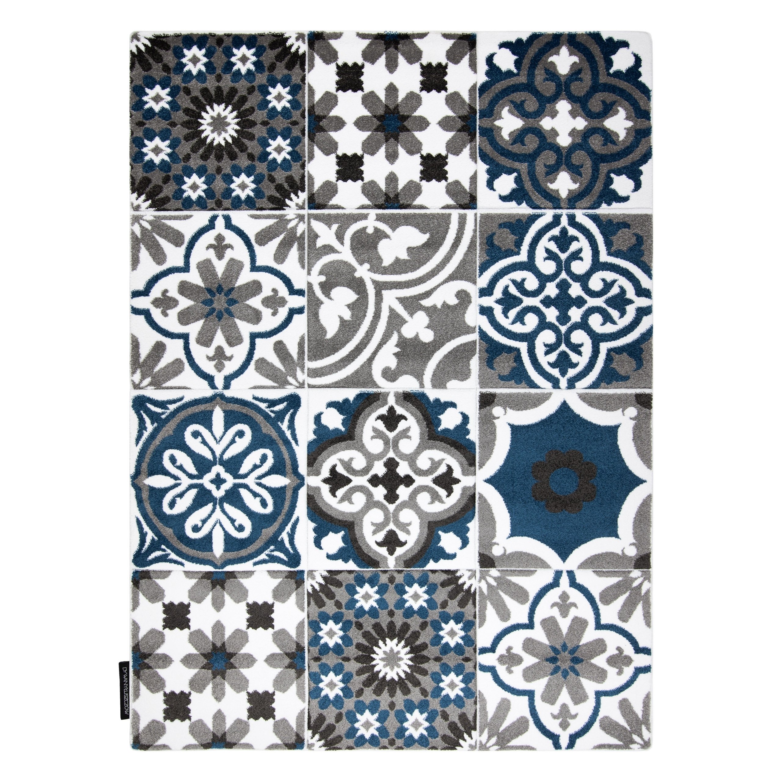 Dywan ALTER Porto Kwiaty niebieski 140x190 cm