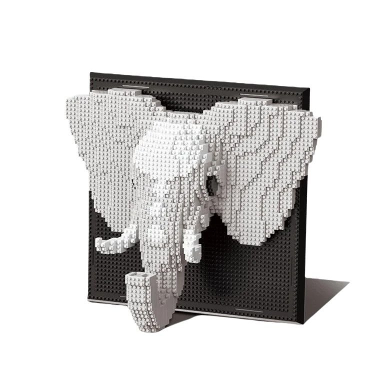 Mural z klocków słoń 1625 elementów, dla wytrwałych konstruktorów, niesłychany efekt końcowy