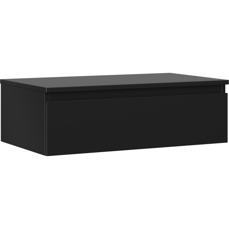 Mexen Orio szafka łazienkowa podumywalkowa 80 cm z blatem, 1 szuflada, czarna mat - 91A10-08023-1-BFC71