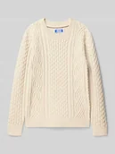 Swetry dla chłopców - Sweter z dzianiny o kroju regular fit z fakturowanym wzorem model ‘Sean’ - miniaturka - grafika 1