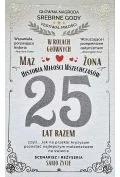 Kartki okolicznościowe i zaproszenia - karnet 25 rocznica ślubu (srebrna) - miniaturka - grafika 1