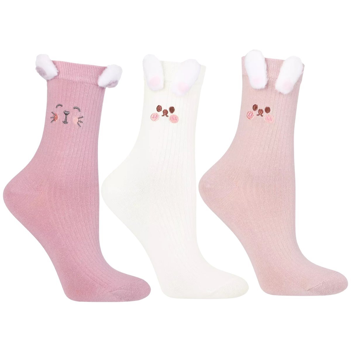 3X SKARPETKI DAMSKIE BAWEŁNIANE ZABAWNE KOLOROWE KRÓLICZKI MORAJ 38-41