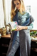 Kamizelki damskie - Długa dwustronna kamizelka damska Homewear LHW 095 - miniaturka - grafika 1