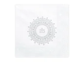Pamiątka Pierwszej Komunii Świętej - PartyDeco Serwetki "I Komunia Święta IHS", białe, 33 cm, 20 szt SP33-63-018 - miniaturka - grafika 1