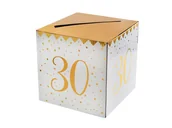 Gadżety dla niej i dla niego - SANTEX Pudełko na koperty "30 Urodziny", SANTEX, złote metaliczne SX6186-30 - miniaturka - grafika 1
