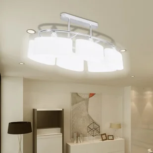 vidaXL Lampa sufitowa z kloszami elipsoidalnymi, 4 szt., E14 - Lampy sufitowe - miniaturka - grafika 1
